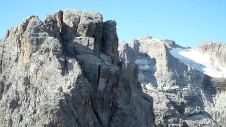 Aerial footage shows aftermath of rockfalls in Italy’s Brenta Dolomites – video