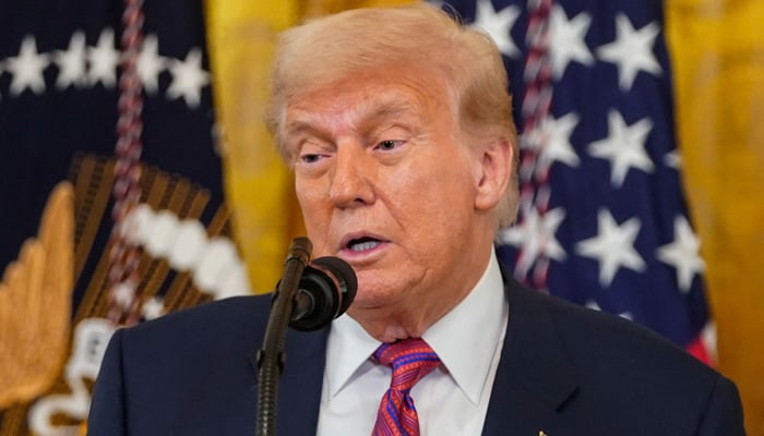 US President Donald Trump speaks before signing the Genius Act at the White House in Washington, DC, US, July 18, 2025. — Reuters