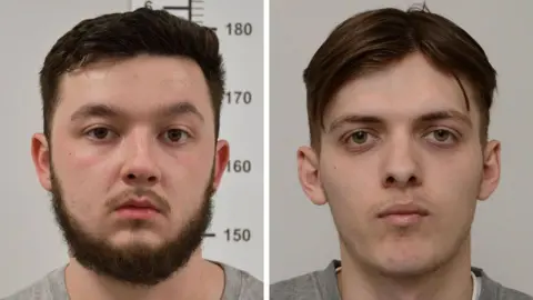 Metropolitan Police Mugshot photos side by side of Dylan Earl (left) and Jake Reeves (right)