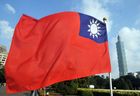 Taiwan's national flag flutters beside Taipei 101 at Sun Yat-sen Memorial Hall in Taipei