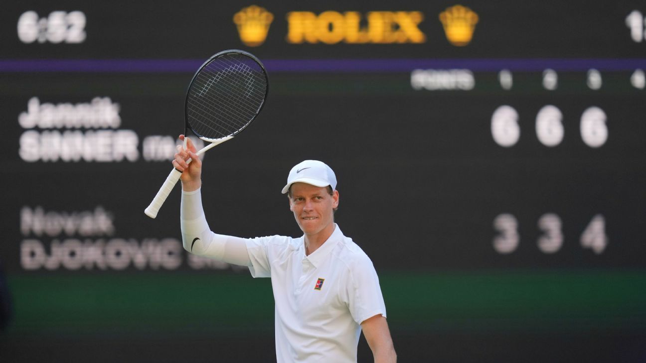 Sinner dominates Djokovic, sets up Wimbledon final vs. Alcaraz