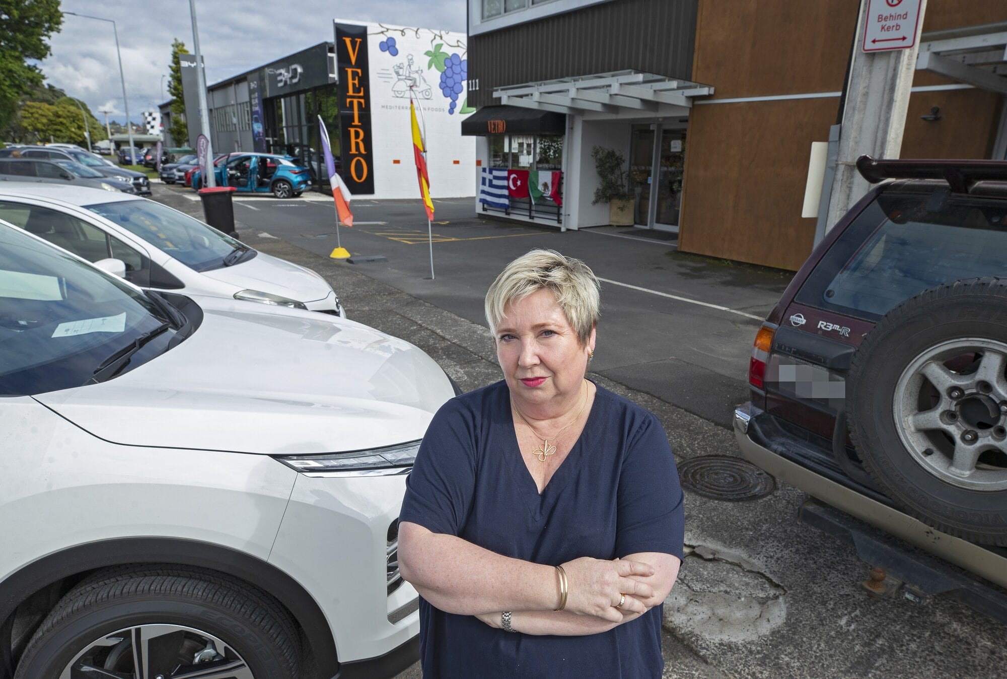 Vetro Mediterranean Food owner Liz Cerdeira said her staff were parking miles away because of the new parking charges.  Photo / John Borren