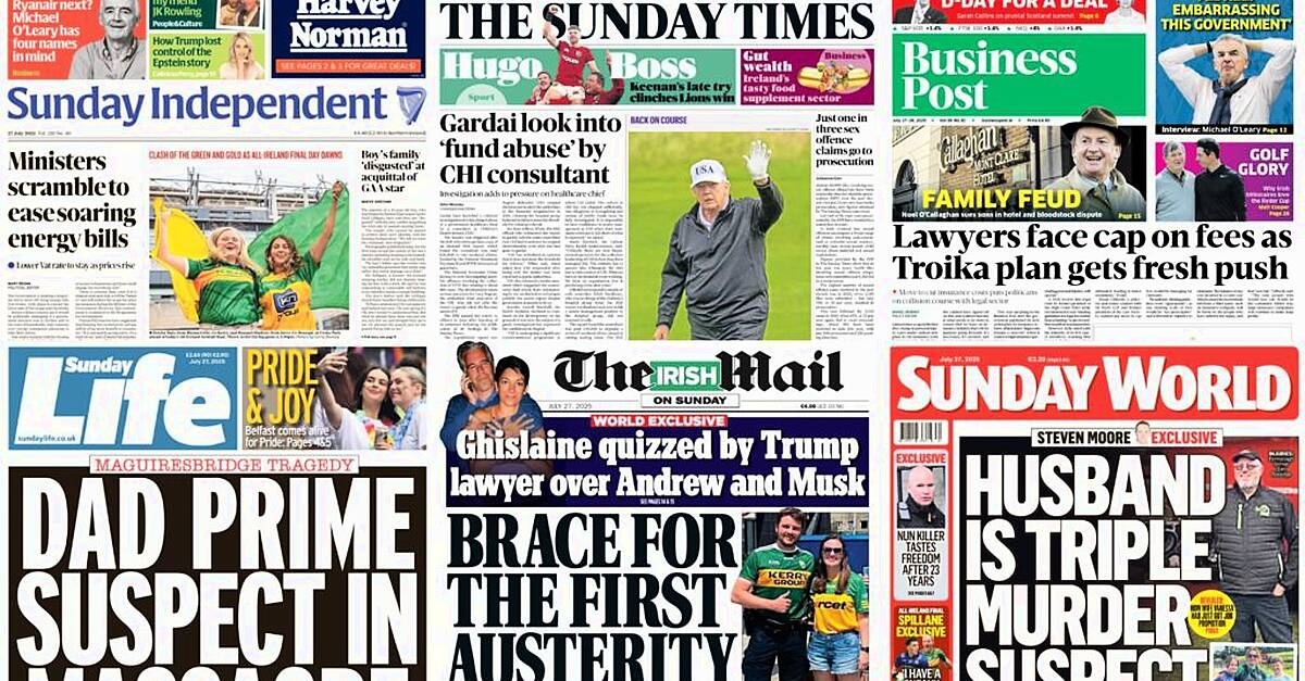 What the papers say: Sunday's front pages