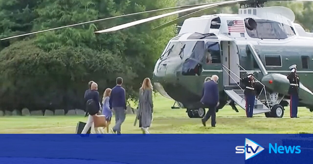 Trump in Scotland: Donald Trump departs Scotland aboard Air Force One 