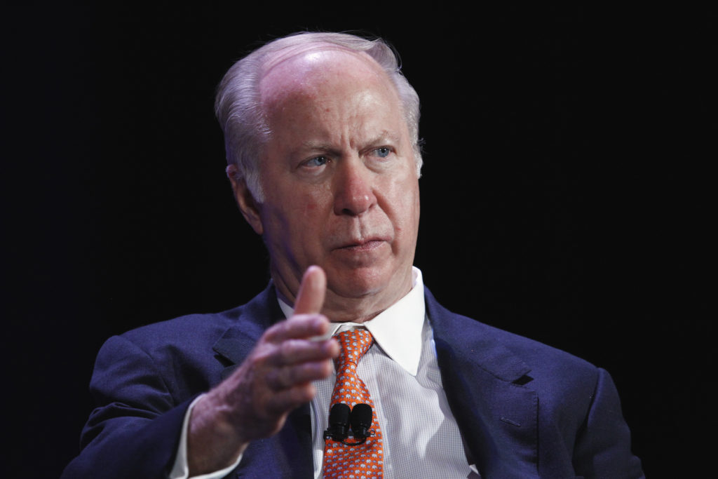 Former presidential advisor, David Gergen, speaks during the World Business Forum in New York