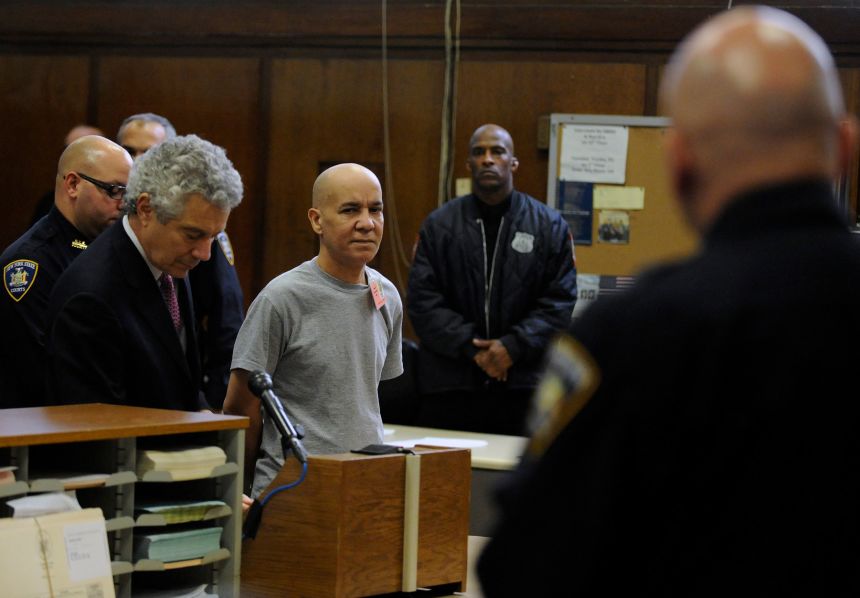Pedro Hernandez appears with his lawyer Harvey Fishbein in Manhattan Criminal Court in New York on November 15, 2012.