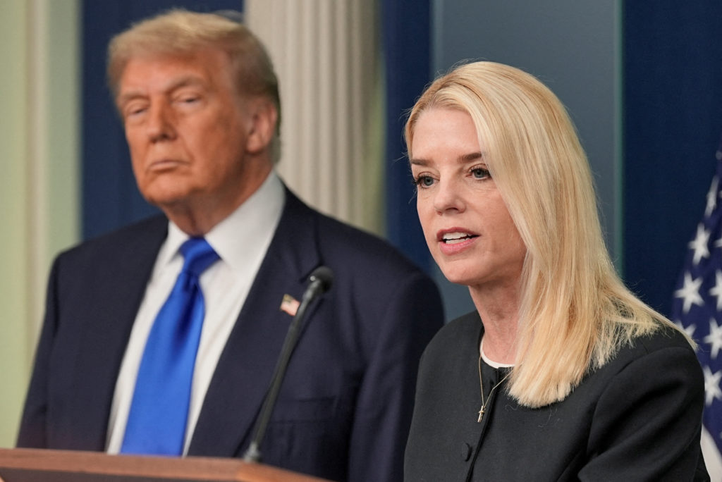 FILE PHOTO: Trump defends Bondi amid backlash over Epstein files