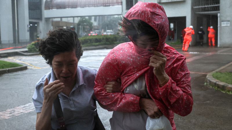 Typhoon rains batter Hong Kong before Wipha weakens to severe tropical storm in Guangdong