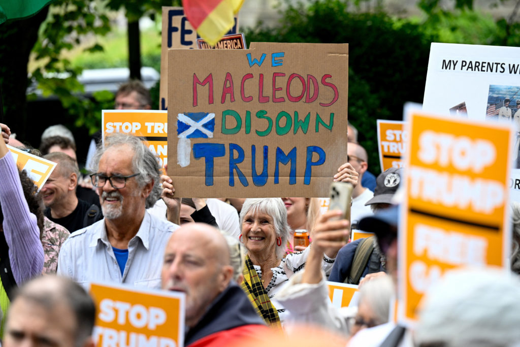 Protest against the visit of U.S. President Donald Trump, in Edinburgh