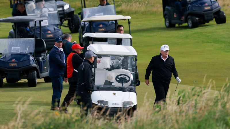 Trump’s Scotland trip latest example of blending private business with presidential duties
