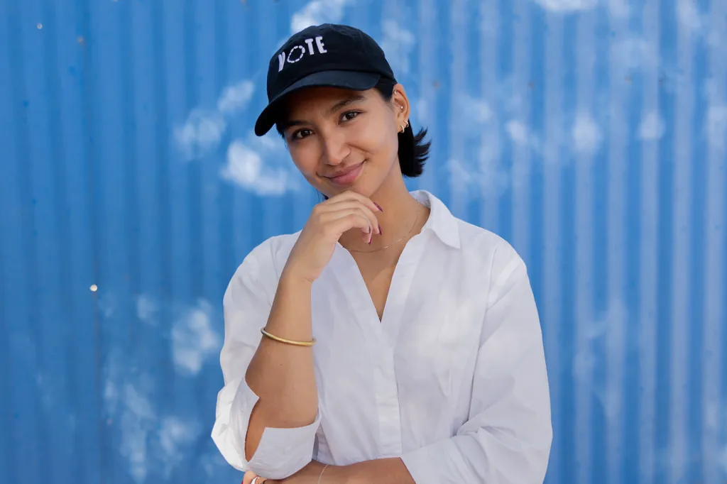 Deja Foxx poses for a portrait on at her home in Tucson, Arizona.