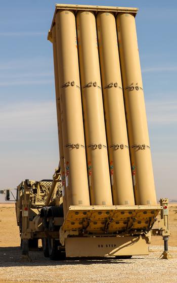 A photo of a missile launcher.