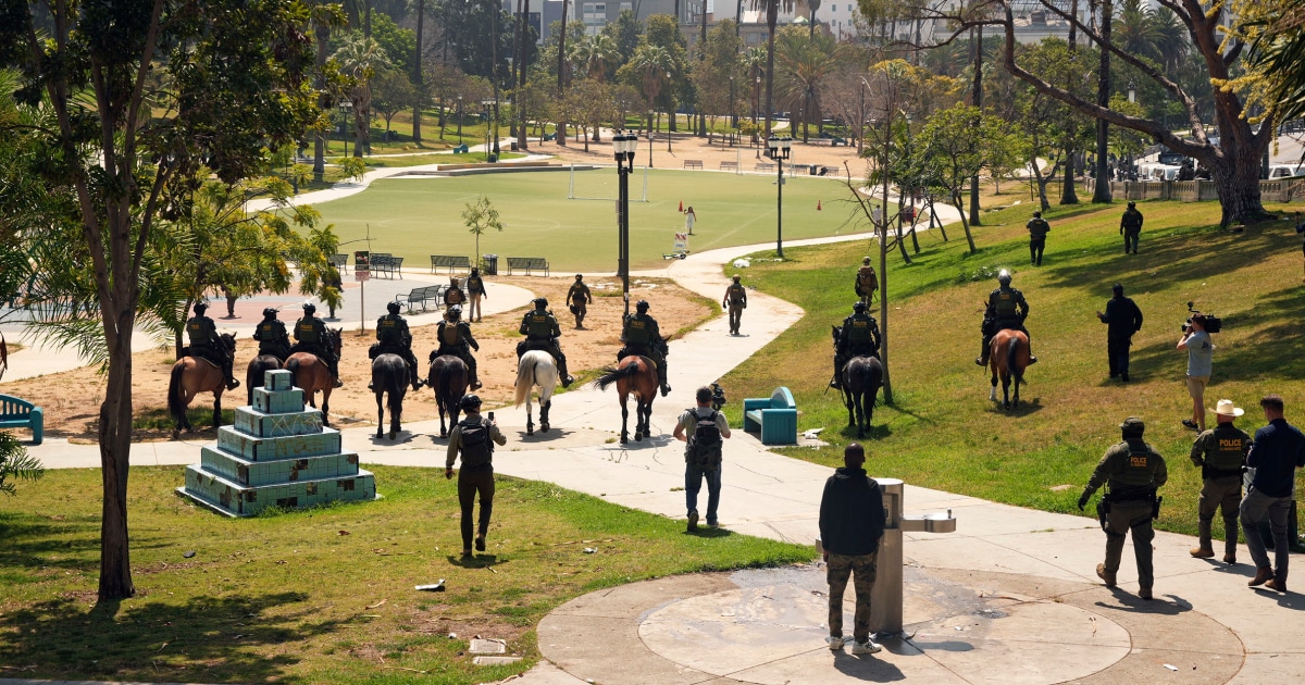 Troops and federal agents briefly descend on L.A.'s MacArthur Park in largely immigrant neighborhood