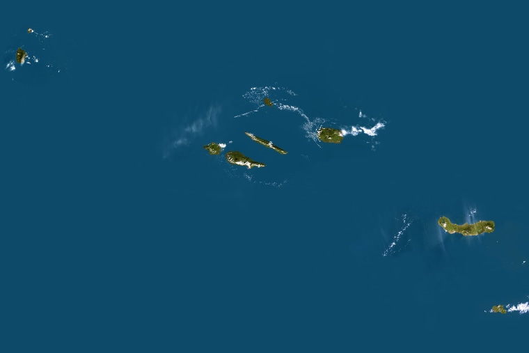 Azores Islands, Portugal, True Colour Satellite Image