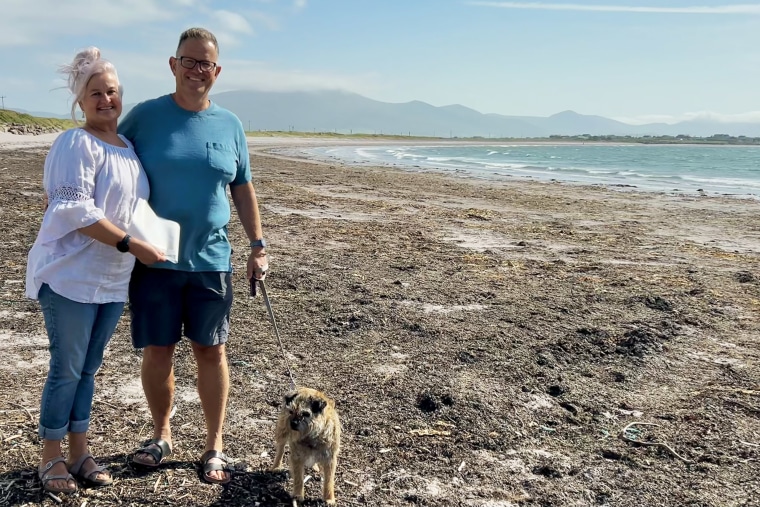 Kate and Jon Gay, and Dottie the dog.