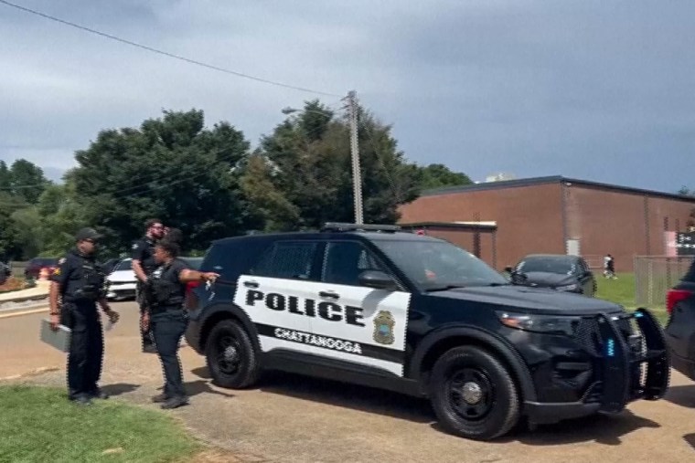A Chattanooga police car parked outside