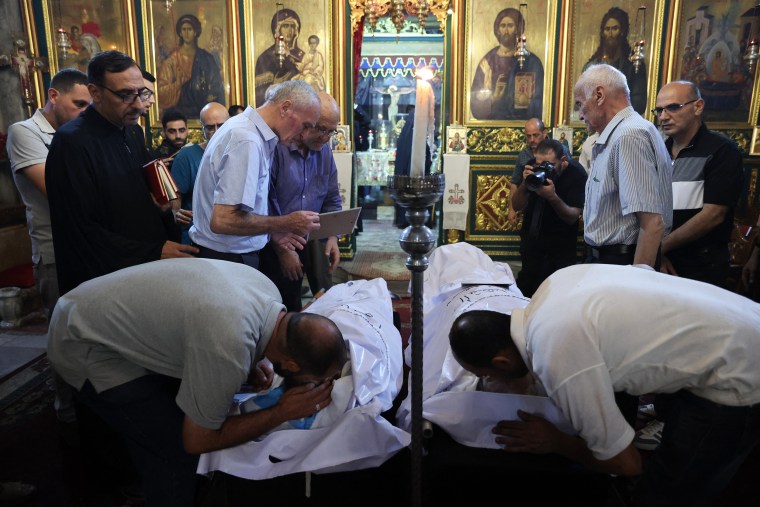 An Israeli strike on Gaza's only Catholic church killed three people on July 17, the Latin Patriarchate of Jerusalem said, as Israel said it "never targets" religious sites and regretted any harm to civilians. 