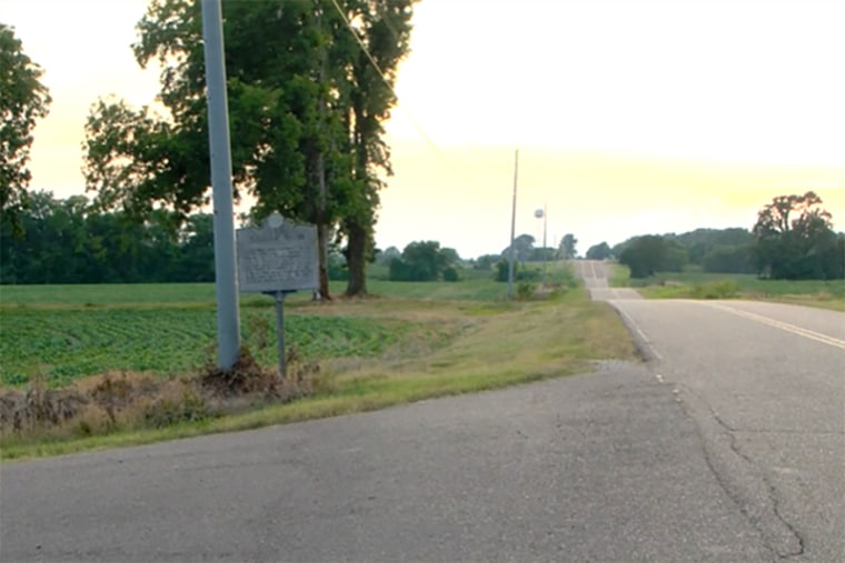 An intersection in Dyer County, Tenn., near where the infant was abandoned.