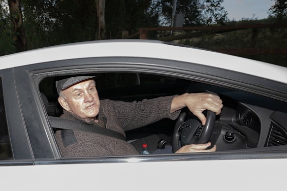 Mark Latham returns to his property on Friday.