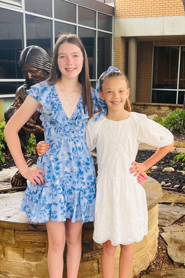 Blair and Brooke Harber's father has confirmed to CNN that the sisters have died. Blair, left, and Brooke, right, went missing during the catastrophic flooding in Kerr County, Texas.