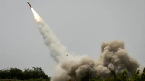 Reuters File picture of a Patriot air missile system being fired during an exercise between US and Philippine troops