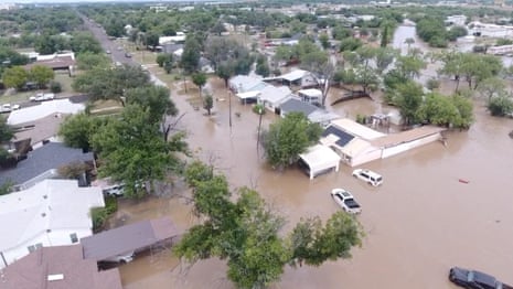 Drone footage shows extent of deadly Texas flooding – video 