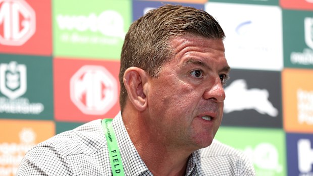 Rabbitohs coach Jason Demetriou says he'll have his job for at least the next week.