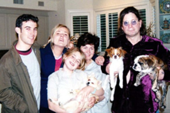 Jessie Breakwell (second from left) in her days as a nanny with the Osbourne family.