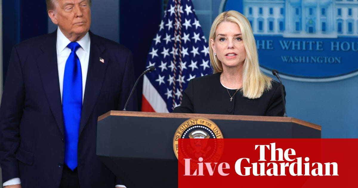 Trump defends attorney general as Maga base furious over justice department’s handling of Epstein files – live | Trump administration