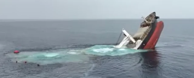 The bow of Eternity C above the water