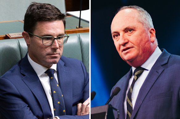 Nationals leader David Littleproud, and former leader Barnaby Joyce.