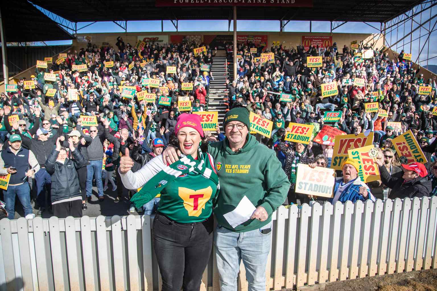 Thousands march in support of Macquarie Point stadium