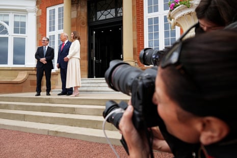 Donald Trump with Keir Starmer and Starmer’s wife, Victoria.