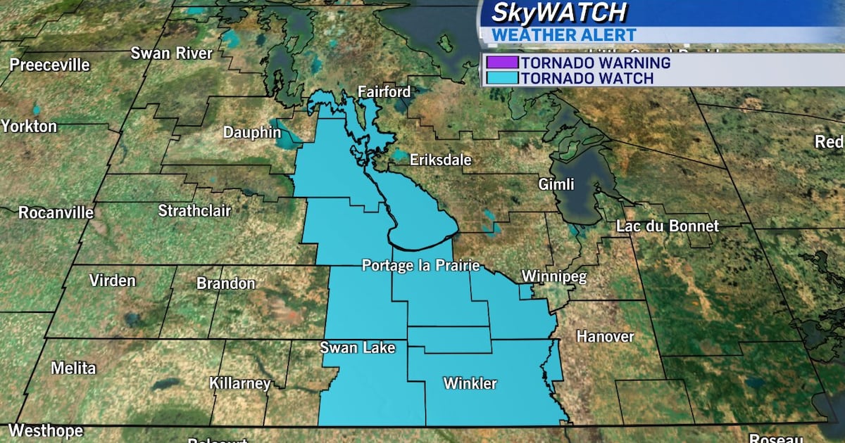 Tornado watch in effect for parts of Manitoba - CTV News