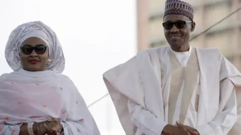 AFP Muhammadu Buhari and his wife Aisha Halilu