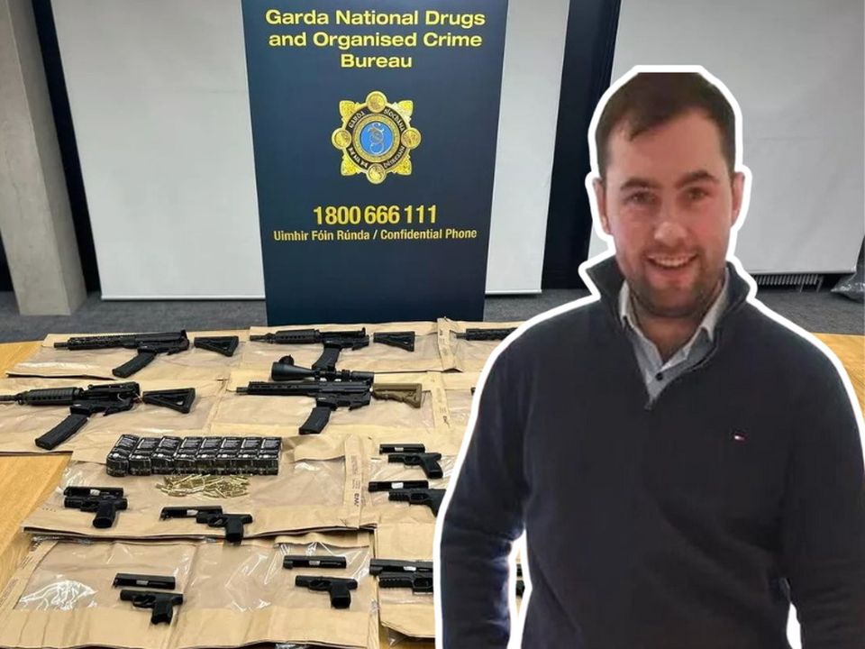 Mark McCourt and the seized weapons