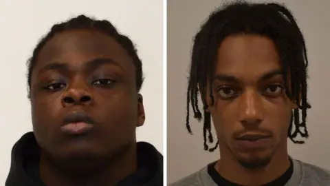 Metropolitan Police Mugshots of Nii Kojo Mensah (left) and Jakeem Rose (right) as he set the warehouse alight