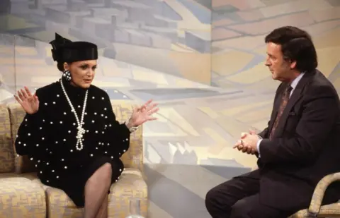 Connie Francis on the set of Terry Wogan's chat show in 1989