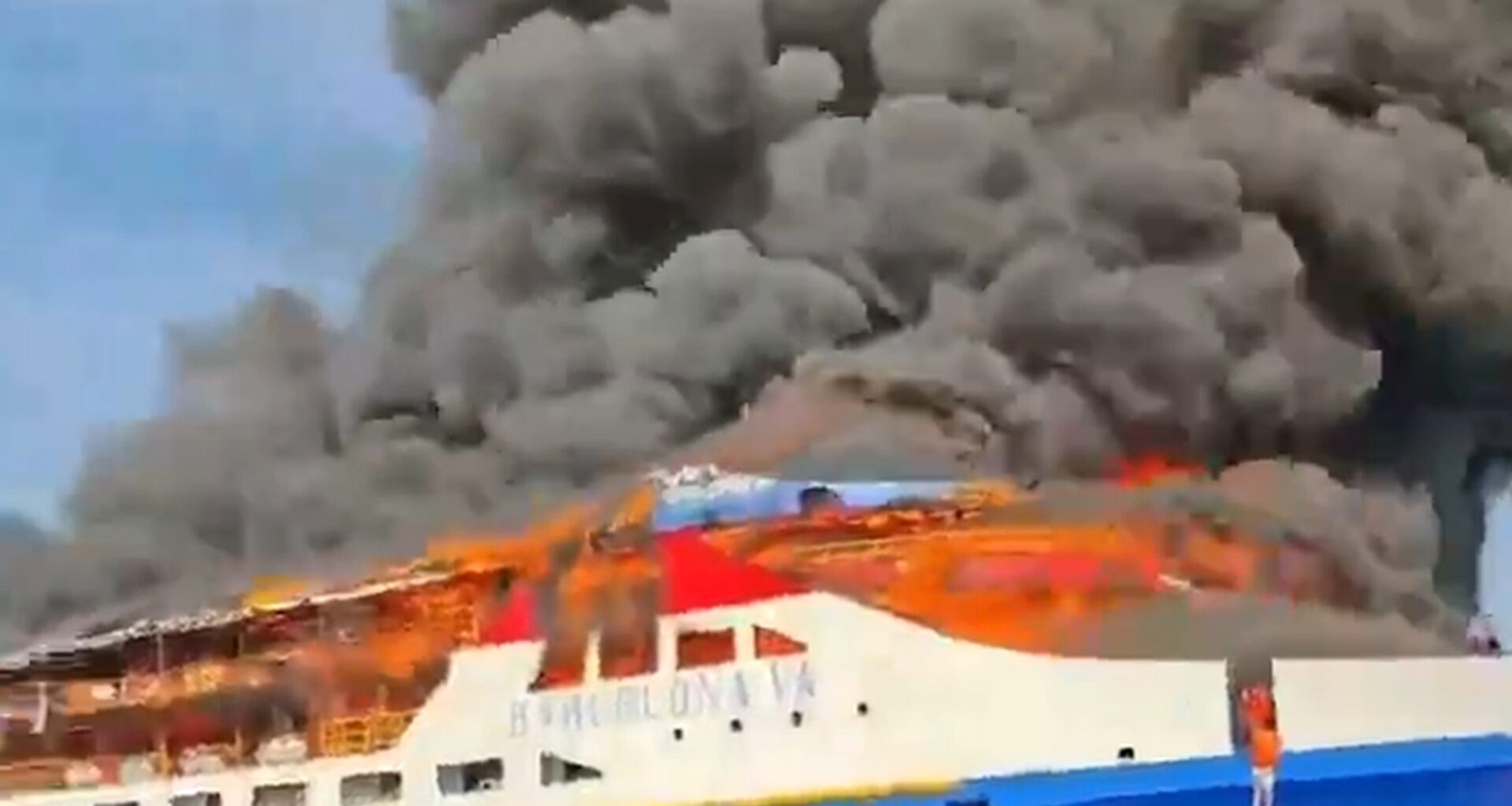 Ferry Engulfed in Flames With 280 Onboard, Passengers Leap Into Ocean
