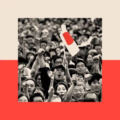 Reuters Treated image of a far-right rally in Japan