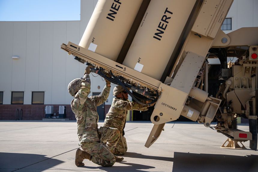 US Army soldiers demonstrate how they prepare the THAAD missile defense system at Fort Bliss, Texas, on Sept. 20, 2023.