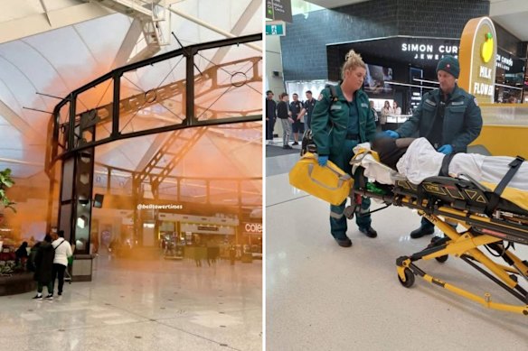 Flares were let off at Lakeside Joondalup shopping centre on Thursday afternoon. 
