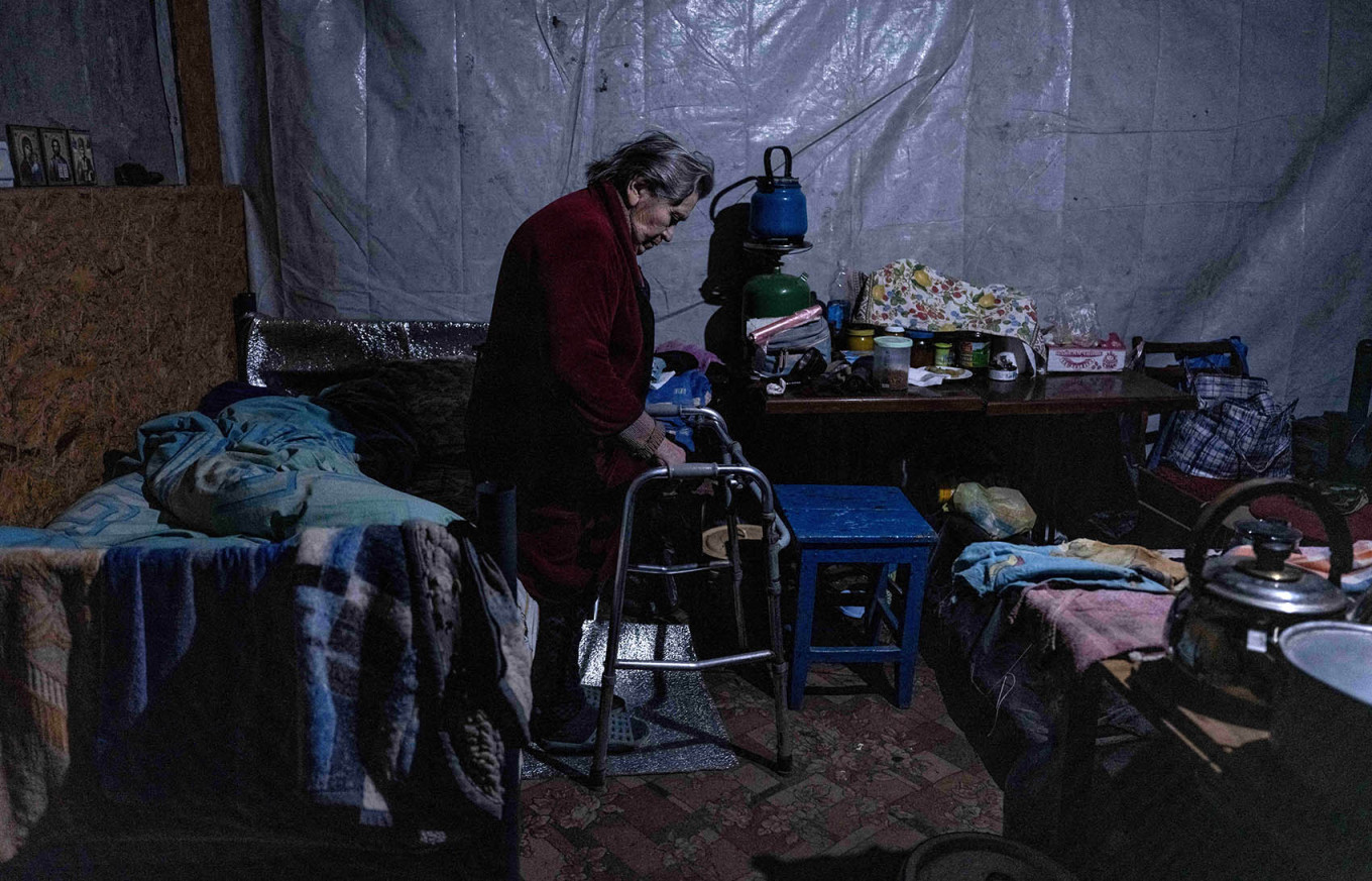 
					A woman stands in the basement of an apartment block that has become a shelter and place of residence for civilians in Pokrovsk.					 					Iryna Rybakova / The 93rd Separate Mechanized Brigade of the Ukrainian Ground Forces / AFP				