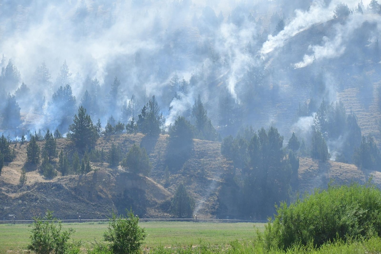 Cram fire in central Oregon is the largest wildfire burning in the country