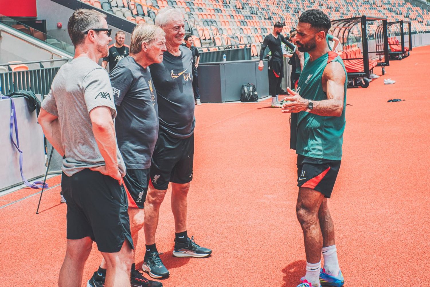 Sir Kenny Dalglish, Ian Rush, Mo Salah and Billy Hogan