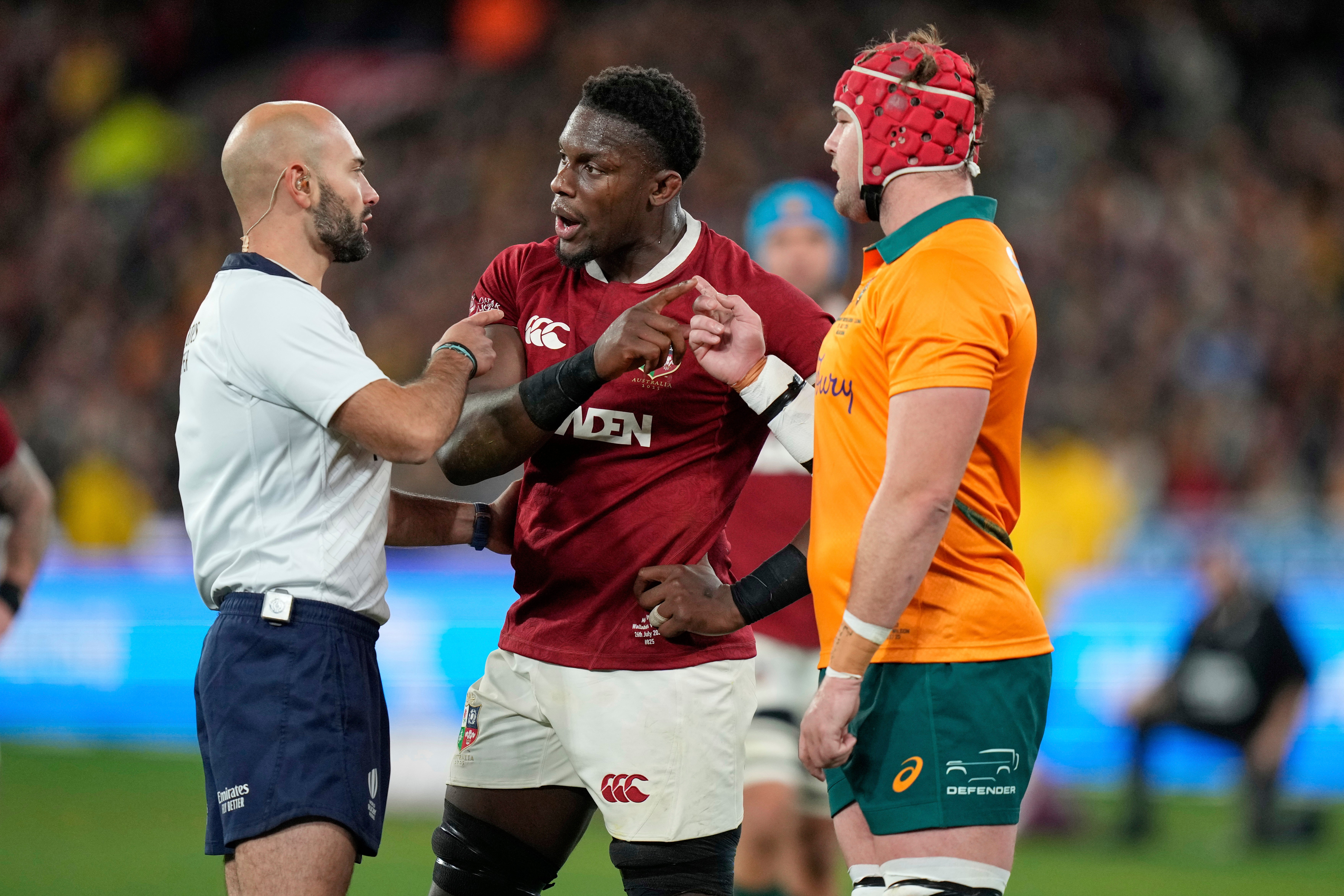 The calm leadership of Maro Itoje (centre) was praised by Lions head coach Andy Farrell