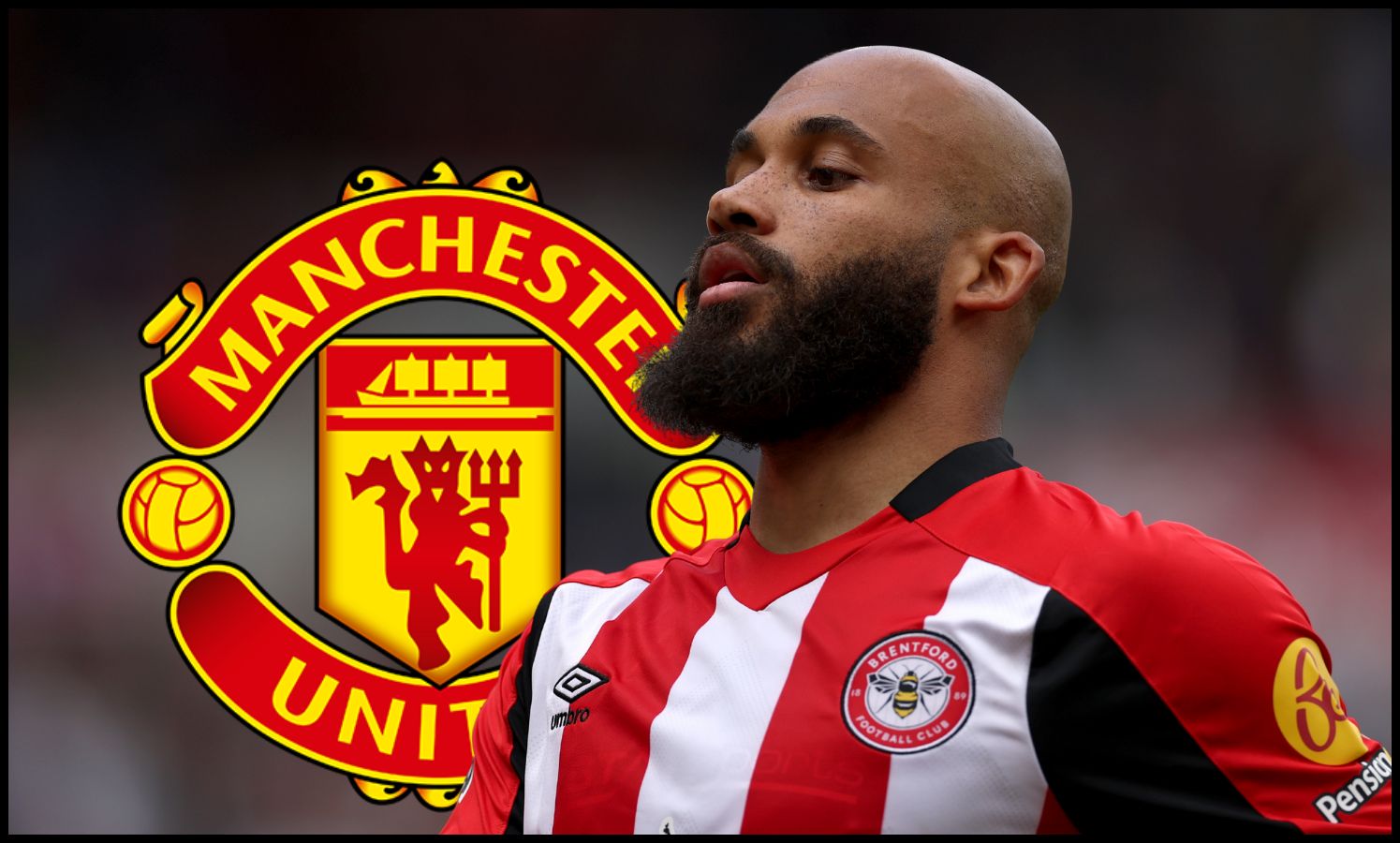 Bryan Mbeumo in action for Brentford.