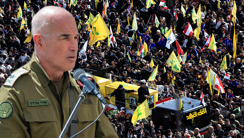 אלוף פיקוד צפון אורי גורדין דגלי חיזבאללה