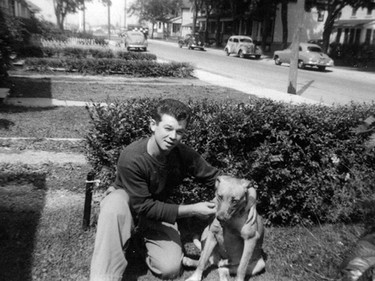 Don Cherry as a teenager in front of his family home in Kingston, Ont.