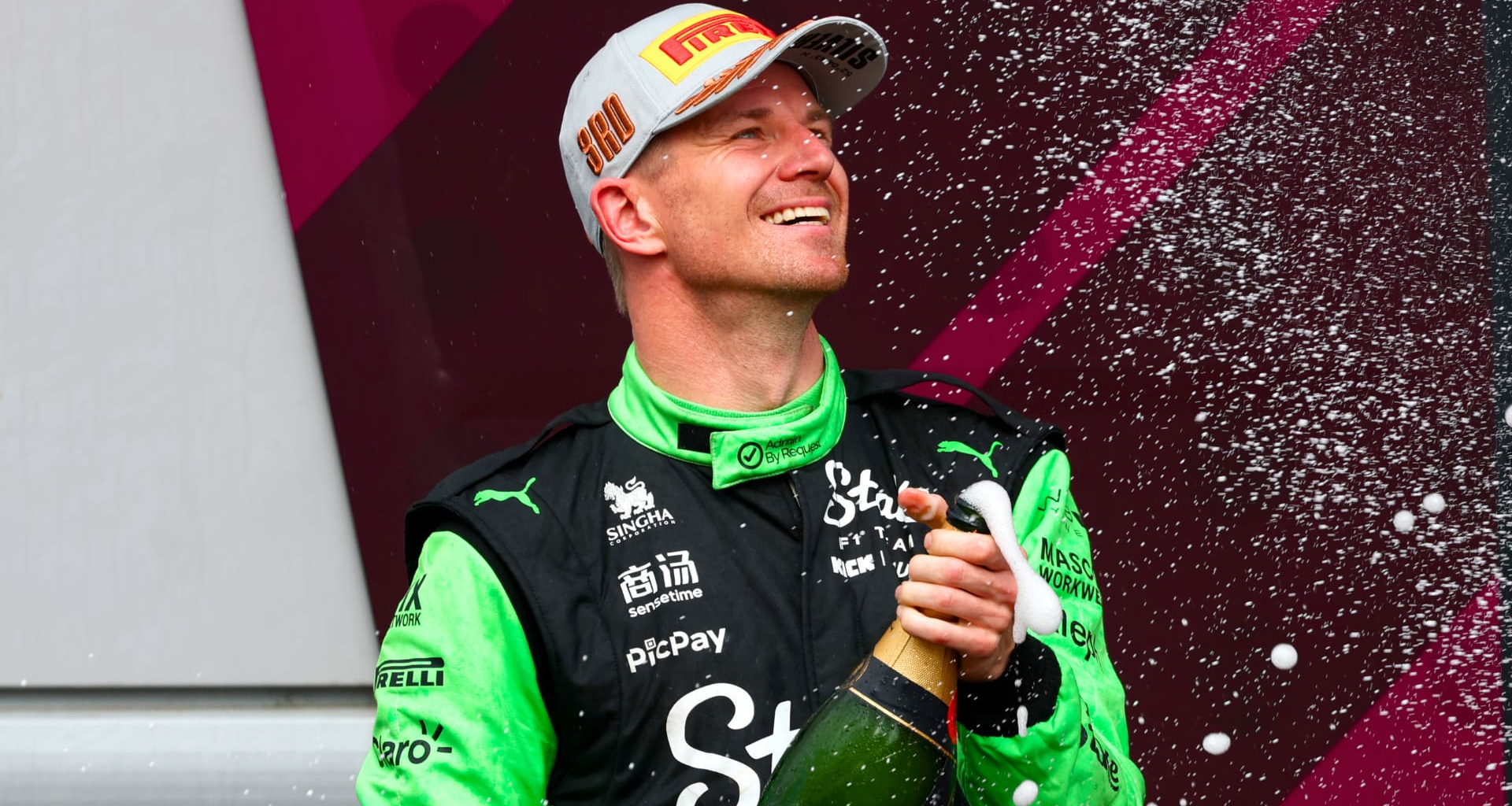 SPA, BELGIUM - AUGUST 28: A general view of the start of the race as cars make their way up Eau